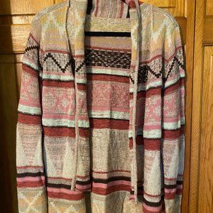 Cowl Neck Multicolored Sweater